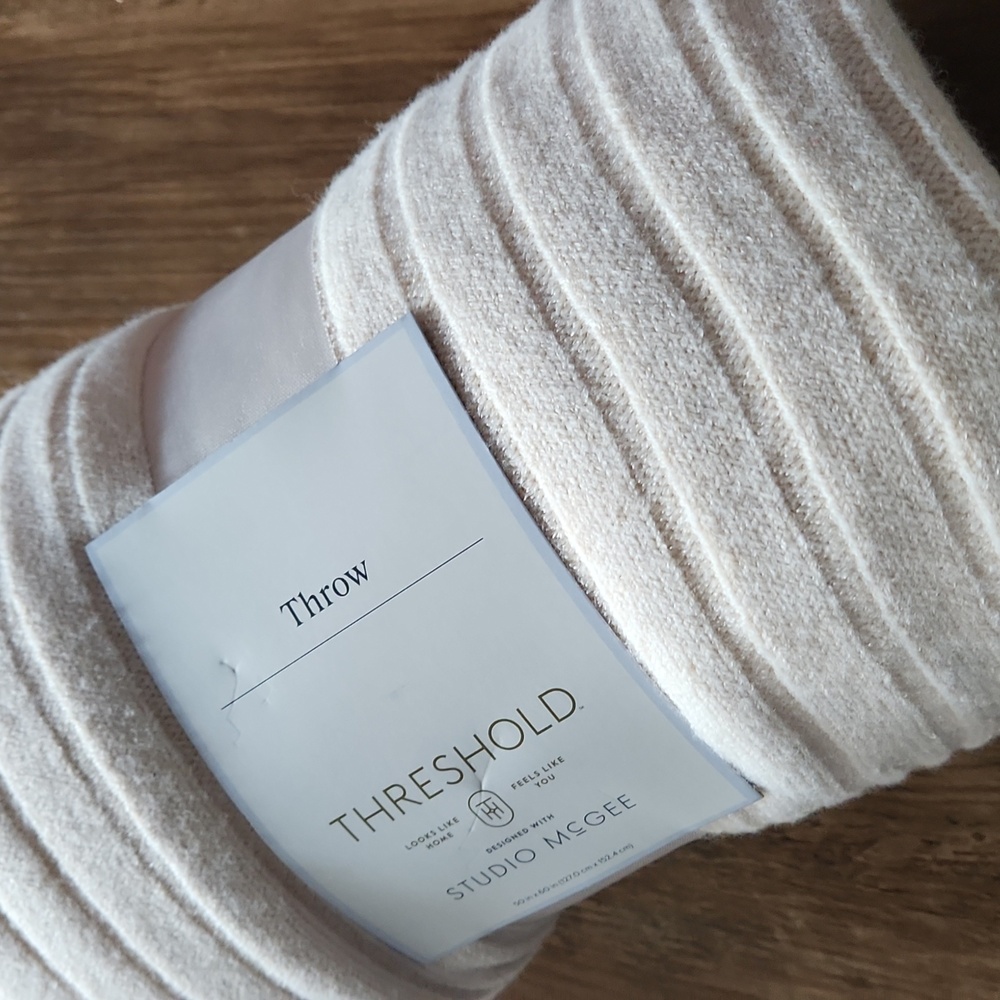 Threshold Studio McGee Ribbed Throw - Light Cream New - Picture 5 of 5